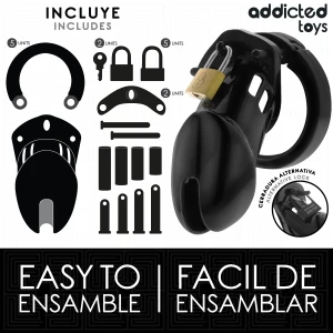 ADDICTED TOYS LOCKED - OBSIDIAN HOLD PENIS CAGE ROZMIAR M